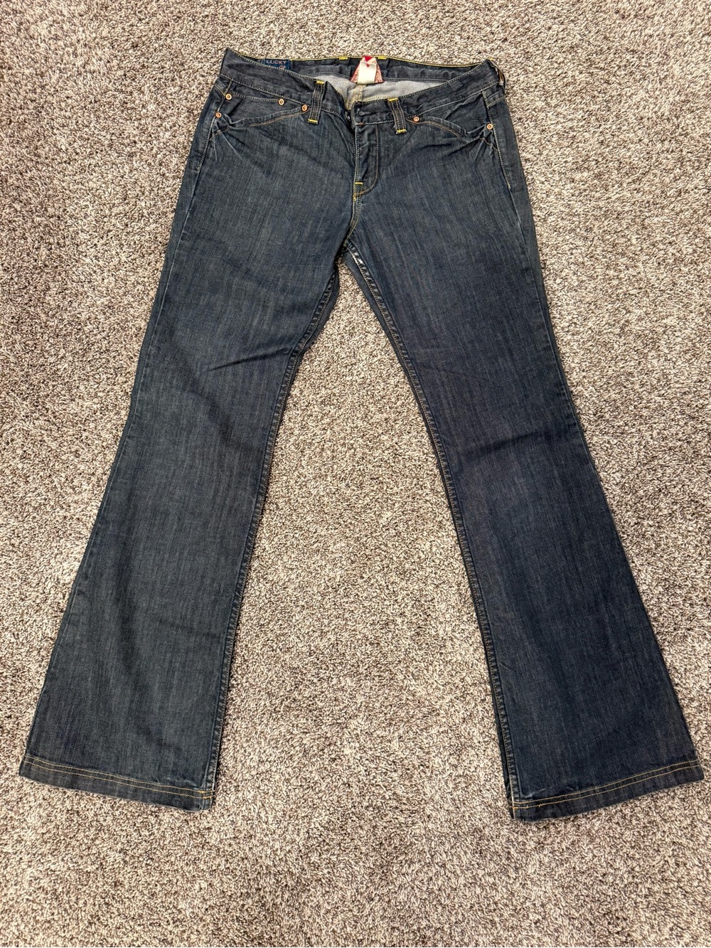 Lucky Brand Juniper Flare Jeans Womens Size 6/28 Dark Wash Made in USA Stretch